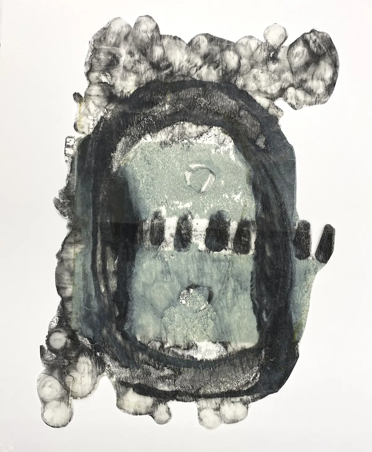 Sentry — Encaustic on board · 20" × 16"
