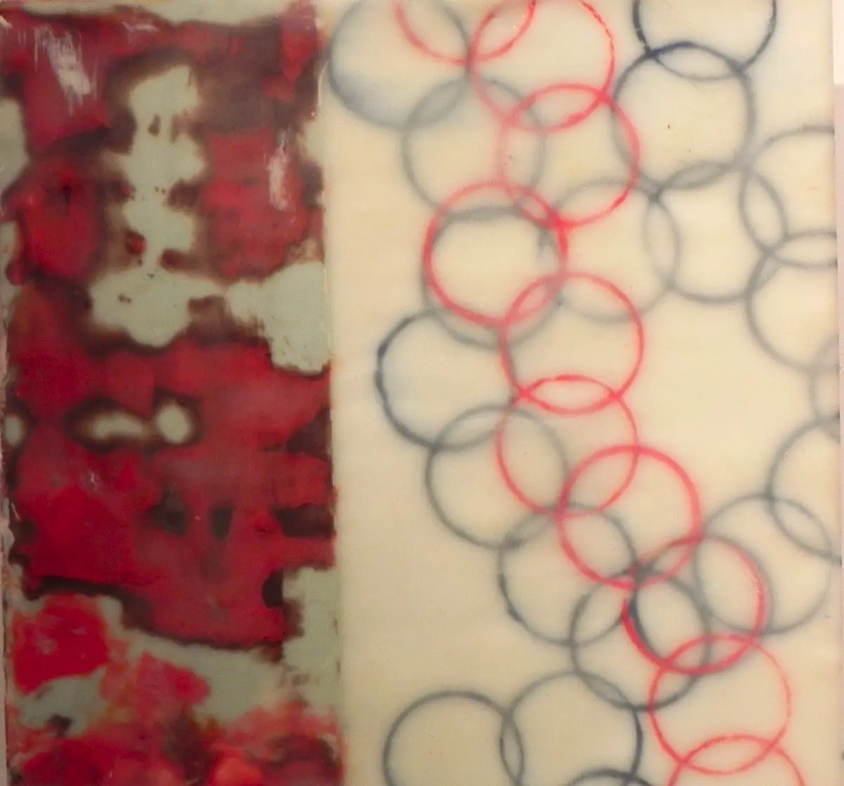 Dance Steps — Encaustic on panel · 14" × 14"