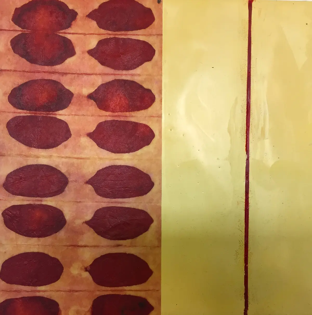 Line Dance 4 — Encaustic on panel · 10" × 10"