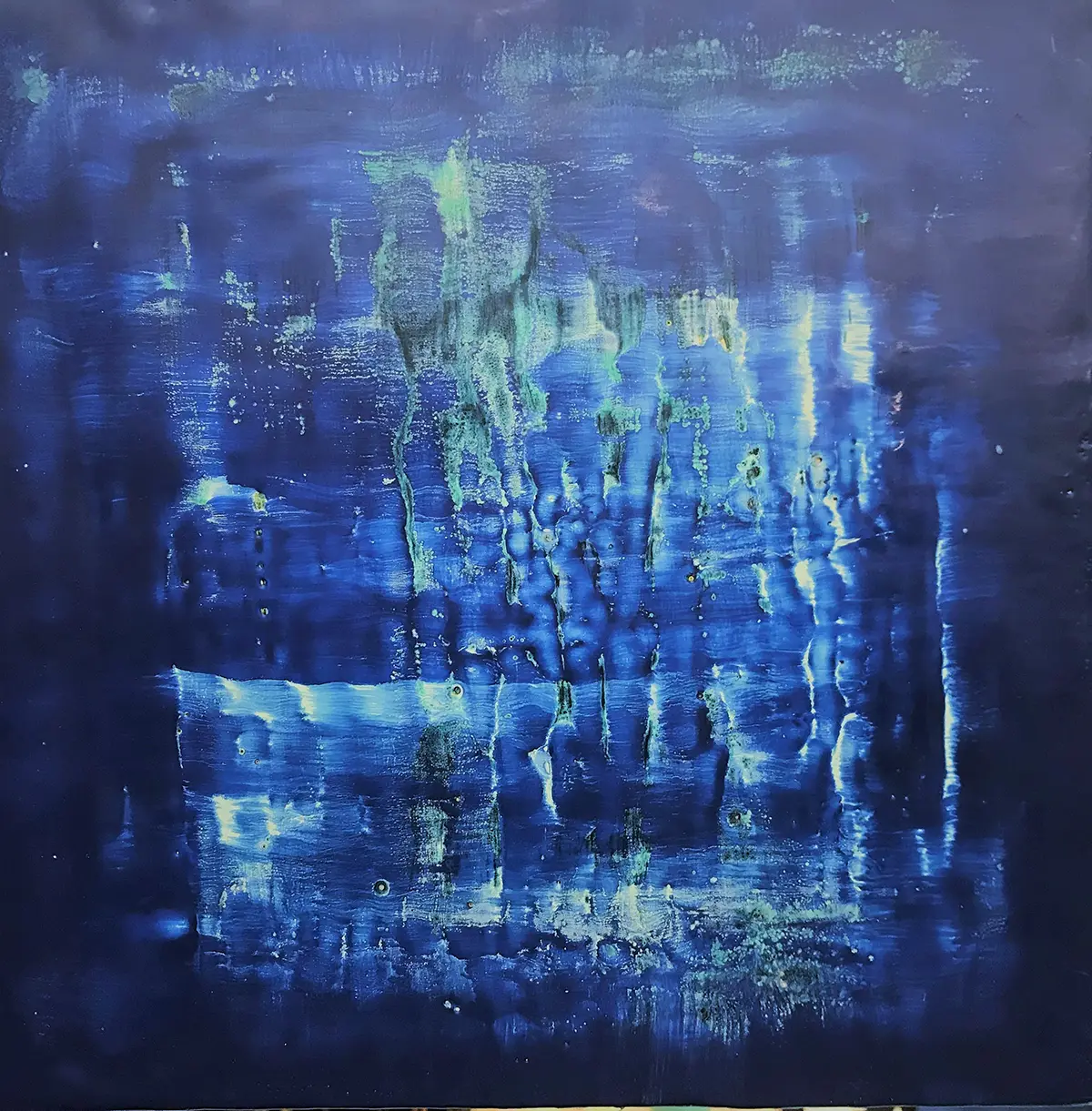 Into the Deep — Encaustic on panel · 12" × 12"