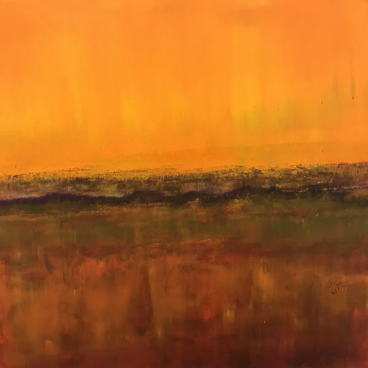 California Gold — Oil & cold wax on board · 12" × 12"