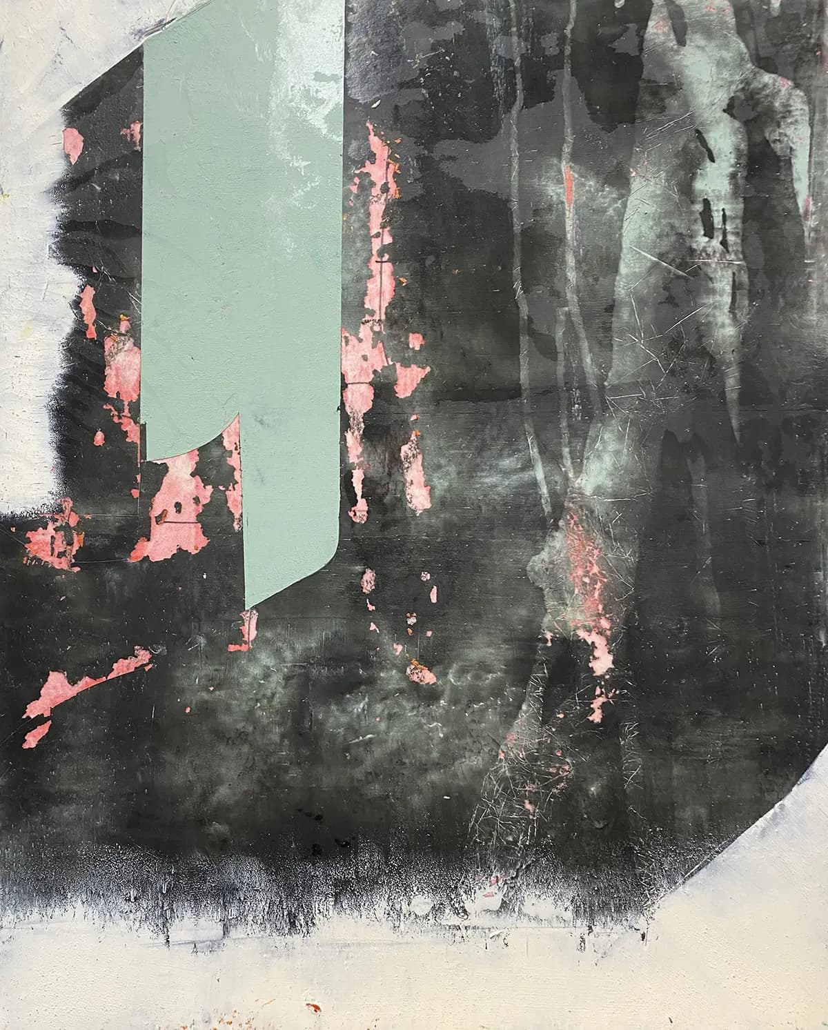 Rosado en la Pared — Oil & cold wax on board · 20" × 16"