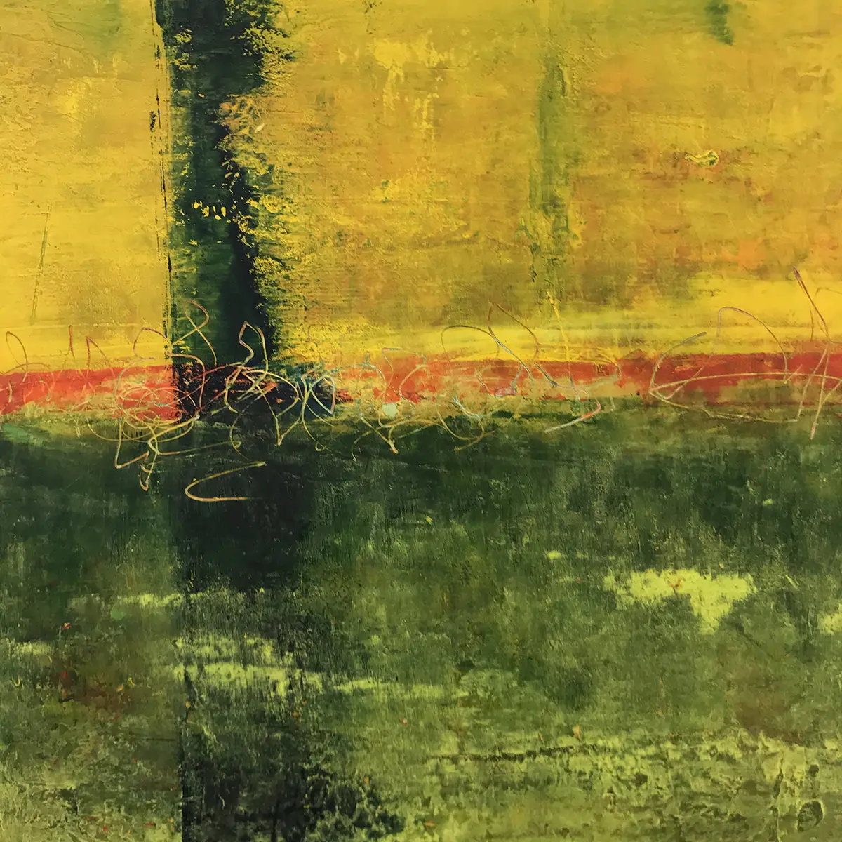 Towering Pine — Oil & cold wax on board · 12" × 12"