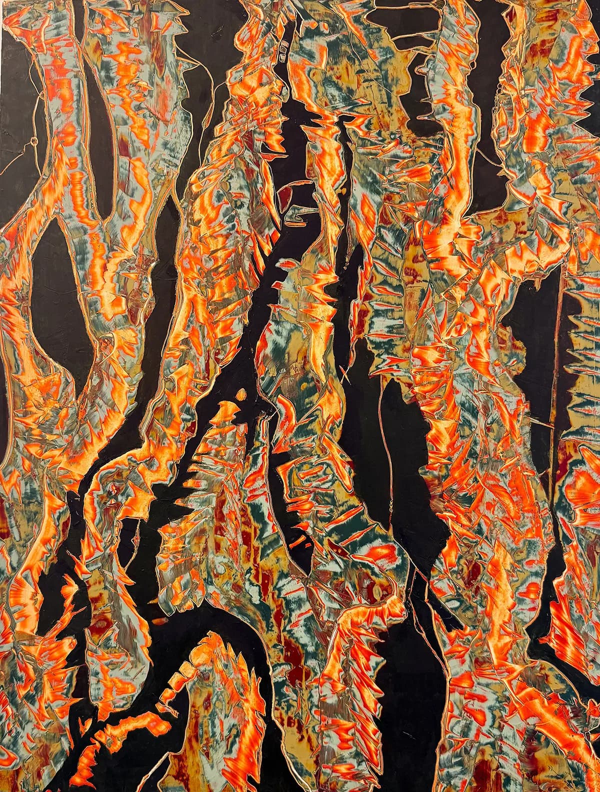 Living Embers — Oil & cold wax on board · 24" × 18"