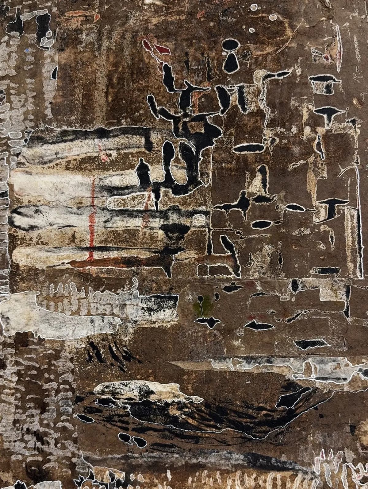 After Midnight — Wax based collage on panel · 16" × 12"